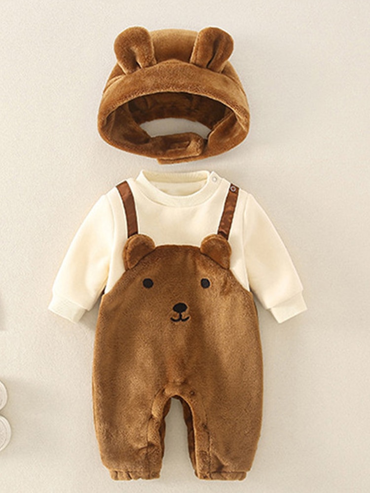 Winter Warm Baby's Rompers Cartoon Bear Baby Boy Hooded Clothes Newborns Jumpsuit For Kids Boys Fleece Clothing 0-12Month Winter Warm Baby's Rompers Cartoon Bear Baby Boy Hooded Clothes Newborns Jumpsuit For Kids Boys Fleece Clothing 0-12Month