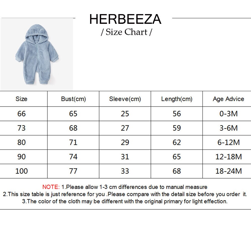 Winter Warm Baby's Rompers Cartoon Bear Baby Boy Hooded Clothes Newborns Jumpsuit For Kids Boys Fleece Clothing 0-12Month