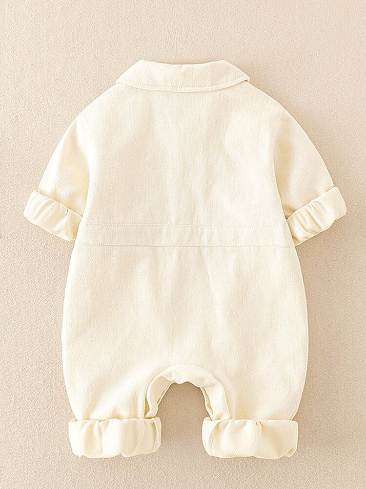 Denim Baby Boy Clothes print Infant Clothing bear doll Newborn Born Jumpsuit Clothing Kids Long Sleeve Rompers Tooling Style