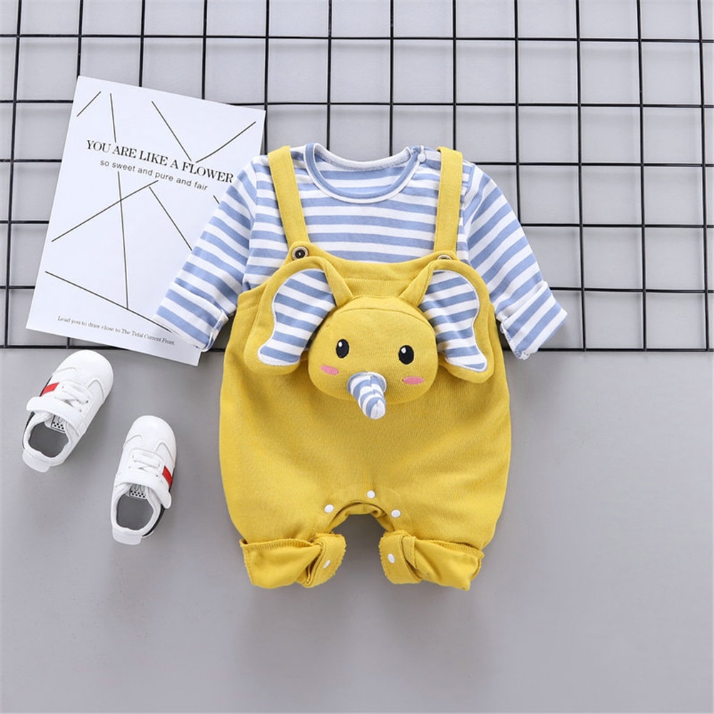 HERBEEZA 2022 Spring Autumn Newborn Baby Girls Boy Romper cartoon Elephant Tops Pants Tracksuit Trousers Outfits Clothes Sets HERBEEZA 2022 Spring Autumn Newborn Baby Girls Boy Romper cartoon Elephant Tops Pants Tracksuit Trousers Outfits Clothes Sets