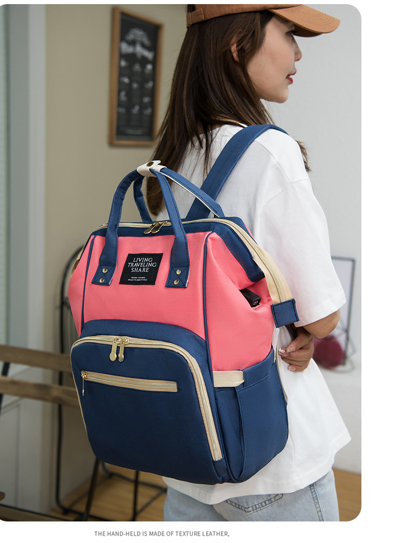 Anti Wet and Dry Separation Mummy Bag Large-capacity Baby Mama Expecting Bag USB Interface Multi-functional Thermal Insulation