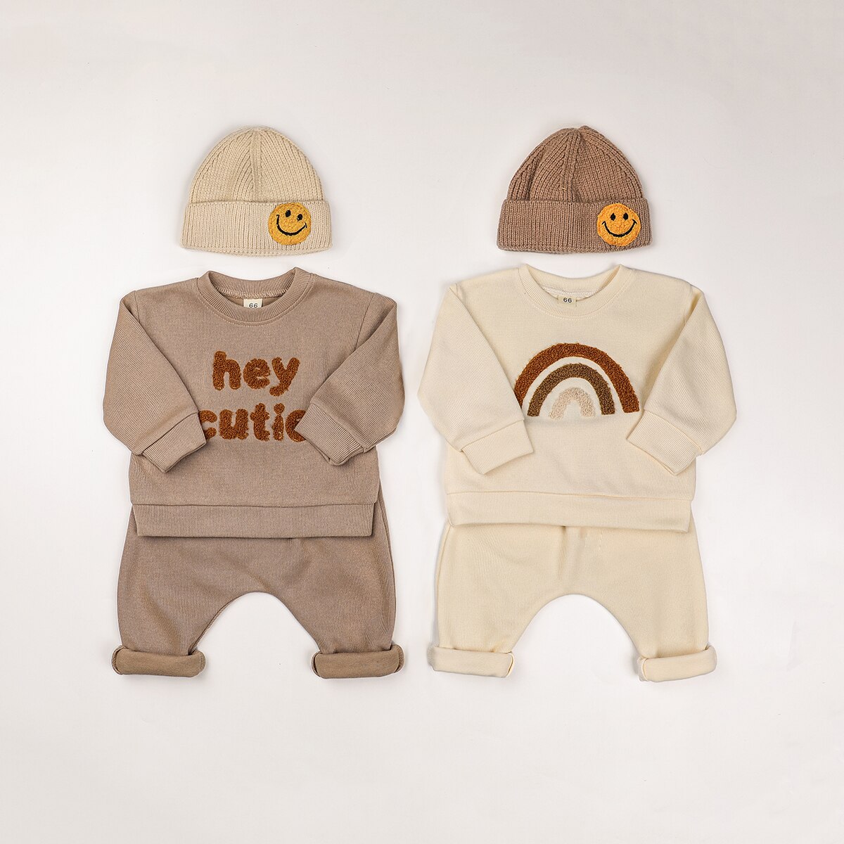 2023 Spring Baby Boys Clothes Cute Organic Cotton Sets Girls Long Sleeve Casual Sweatshirt+Pants 2pcs Kids Clothes Sports Suit
