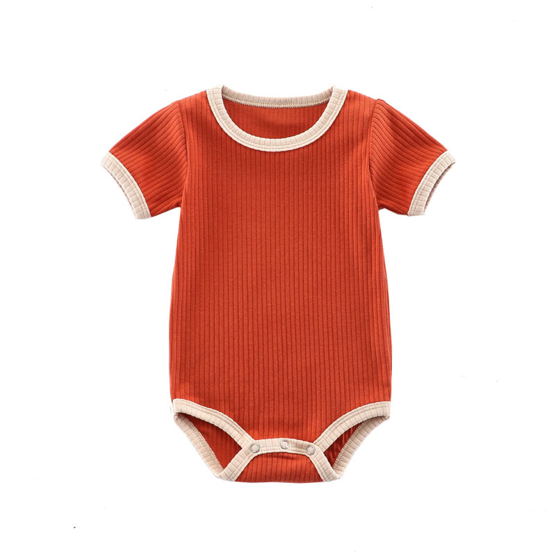 Summer Newborn Baby Romper Ribbed Infant Cotton Short Sleeve Body Suit Boy Girl Claasic Jumpsuits Baby Clothes 0-12M