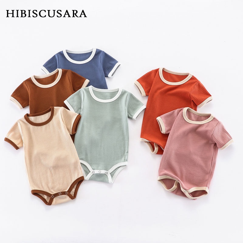 Summer Newborn Baby Romper Ribbed Infant Cotton Short Sleeve Body Suit Boy Girl Claasic Jumpsuits Baby Clothes 0-12M Summer Newborn Baby Romper Ribbed Infant Cotton Short Sleeve Body Suit Boy Girl Claasic Jumpsuits Baby Clothes 0-12M