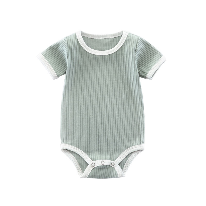 Summer Newborn Baby Romper Ribbed Infant Cotton Short Sleeve Body Suit Boy Girl Claasic Jumpsuits Baby Clothes 0-12M