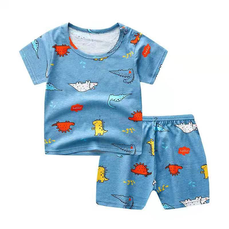 Baby Boys Girls Cartoon 100% Cotton Kids T-Shirt Shorts 2PCS Outfits Summer Newborn Short Sleeve Children T-shirts Sets Clothes