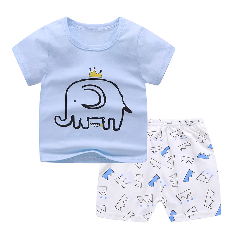 Baby Boys Girls Cartoon 100% Cotton Kids T-Shirt Shorts 2PCS Outfits Summer Newborn Short Sleeve Children T-shirts Sets Clothes