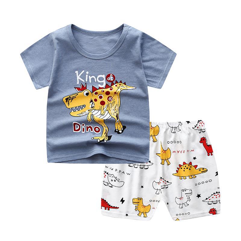 Baby Boys Girls Cartoon 100% Cotton Kids T-Shirt Shorts 2PCS Outfits Summer Newborn Short Sleeve Children T-shirts Sets Clothes
