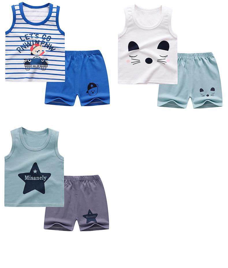 Baby Boy Clothes Casual Tracksuit  Pure Cotton Clothing Summer Clothes For Babies T-shirts + Pants For Kids Sports Outfit