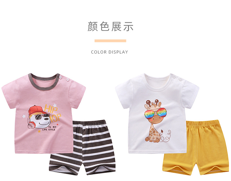 Summer Children's Short-Sleeved Suit Cotton Boys Girls Clothing Set Version Of Baby Clothes Girls T-shirt Children clothing