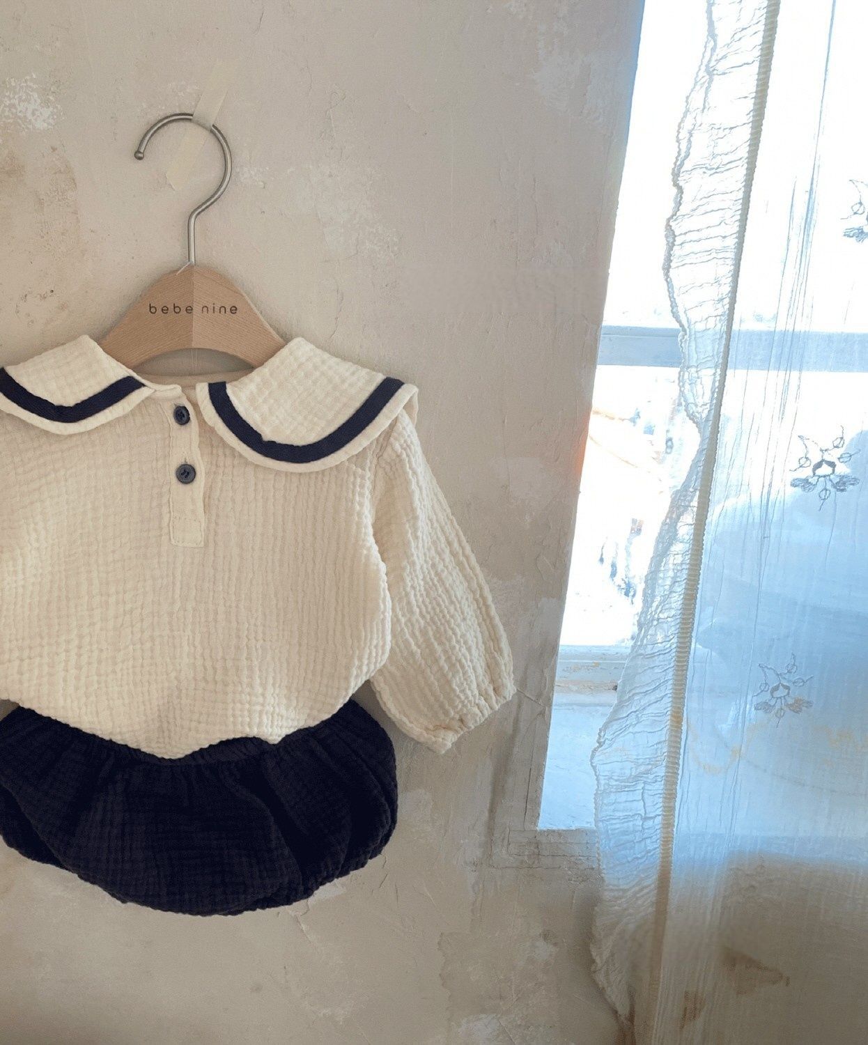 Baby Boy Girl Clothes Set Muslin Spring 0-5Y Baby Organic Cotton Lapel Navy Style Long Sleeve Tops + Shorts Newborn Baby Sets Baby Boy Girl Clothes Set Muslin Spring 0-5Y Baby Organic Cotton Lapel Navy Style Long Sleeve Tops + Shorts Newborn Baby Sets