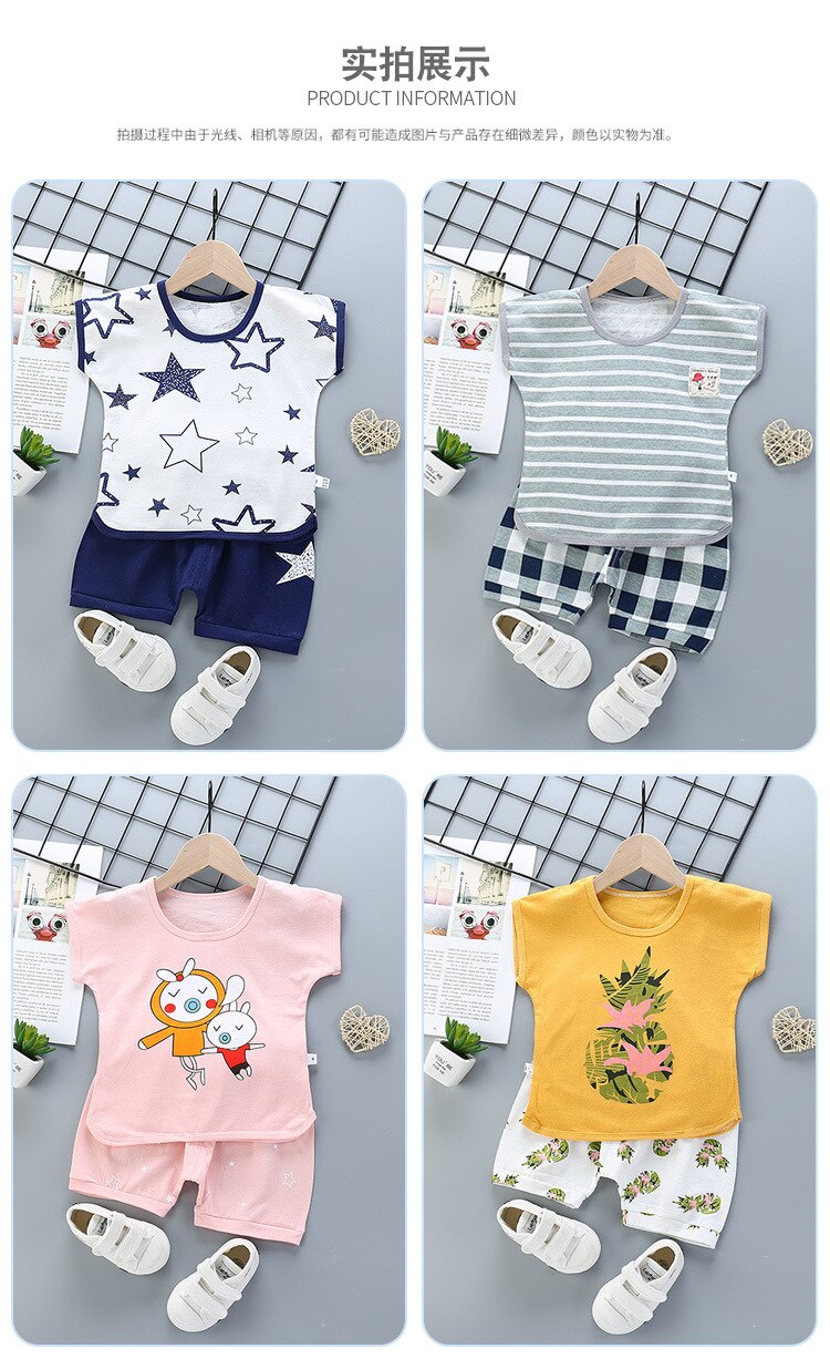2023 New Summer Children Clothing Set Boys Girls Cotton T-shirt + Pants Kids shorts Baby Children Clothes