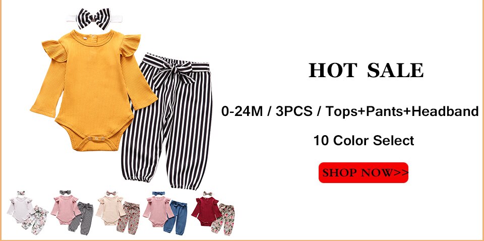 Baby Girl Summer Clothes Set Fashion Newborn Infant Knitting Cotton Ruffles Romper Shorts Bow Headband 3Pcs For Toddler Outfits